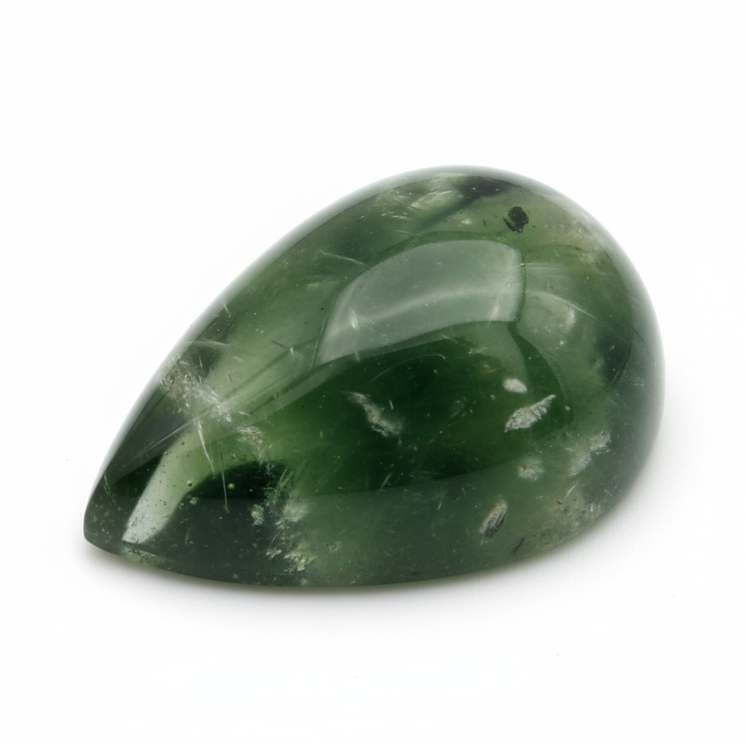 Green Tourmaline 1PC Small 6x8 MM Pear Cabochon Green Superior semi Precious Loose Gemstone Secundaire afbeelding