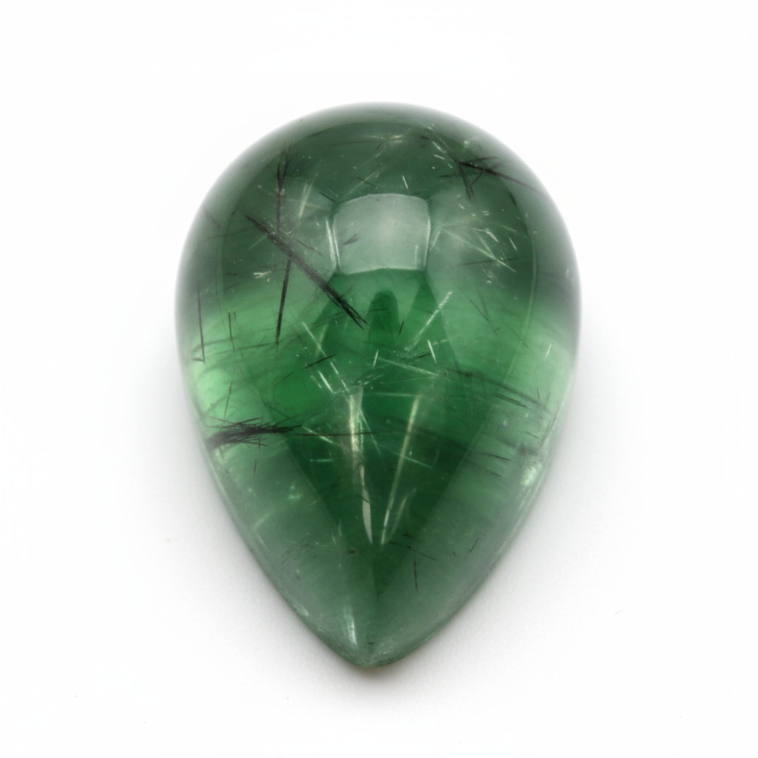 Green Tourmaline 1PC Small 6x9 MM Pear Cabochon Green Pure semi Precious Loose Gemstones Hoofdafbeelding