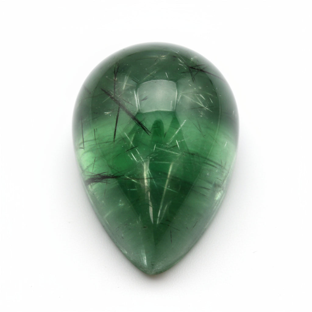 Green Tourmaline 1PC Small 6x9 MM Pear Cabochon Green Pure semi Precious Loose Gemstones