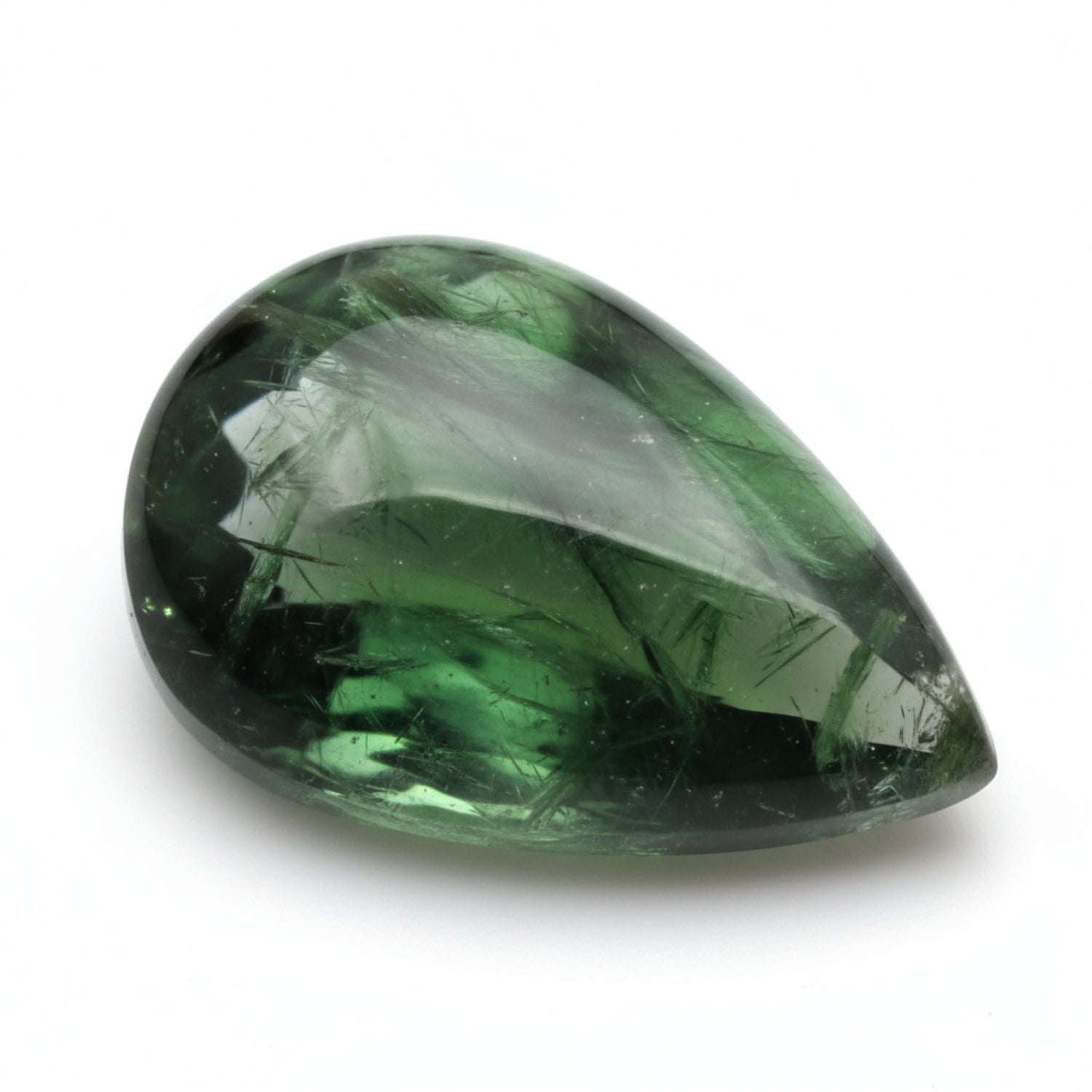 Green Tourmaline 1PC Small 6x9 MM Pear Cabochon Green Pure semi Precious Loose Gemstones