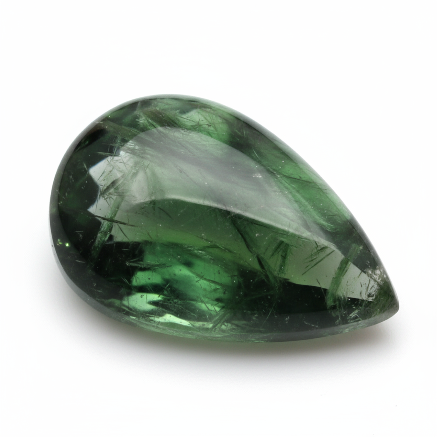 Green Tourmaline 1PC Small 6x9 MM Pear Cabochon Green Pure semi Precious Loose Gemstones Secundaire afbeelding