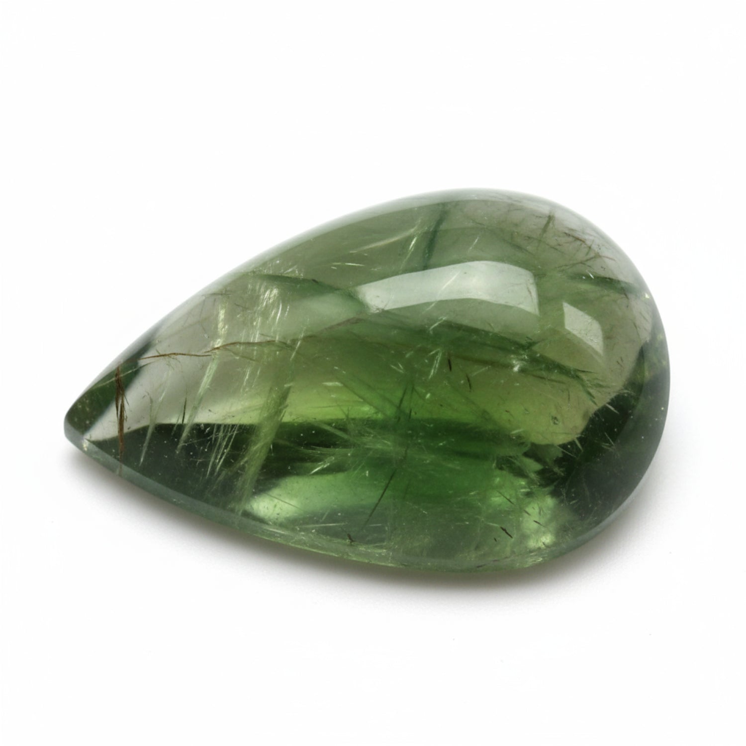Green Tourmaline 1PC Small 7x9 MM Pear Cabochon Green Fiery semi Precious Semi Precious Gemstone