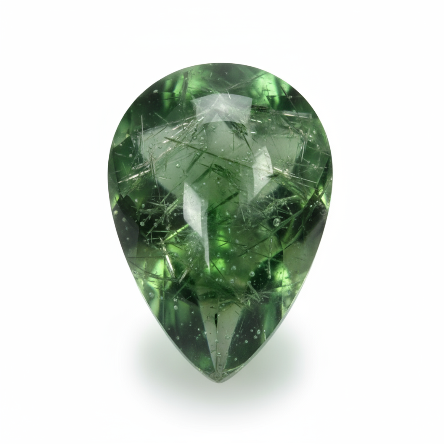 Green Tourmaline 1PC Medium 8x10 MM Pear Cabochon Green Sparkling semi Precious Gems メイン画像