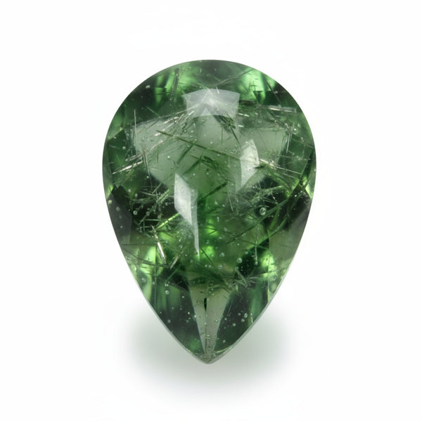Green Tourmaline 1PC Medium 8x10 MM Pear Cabochon Green Sparkling semi Precious Gems