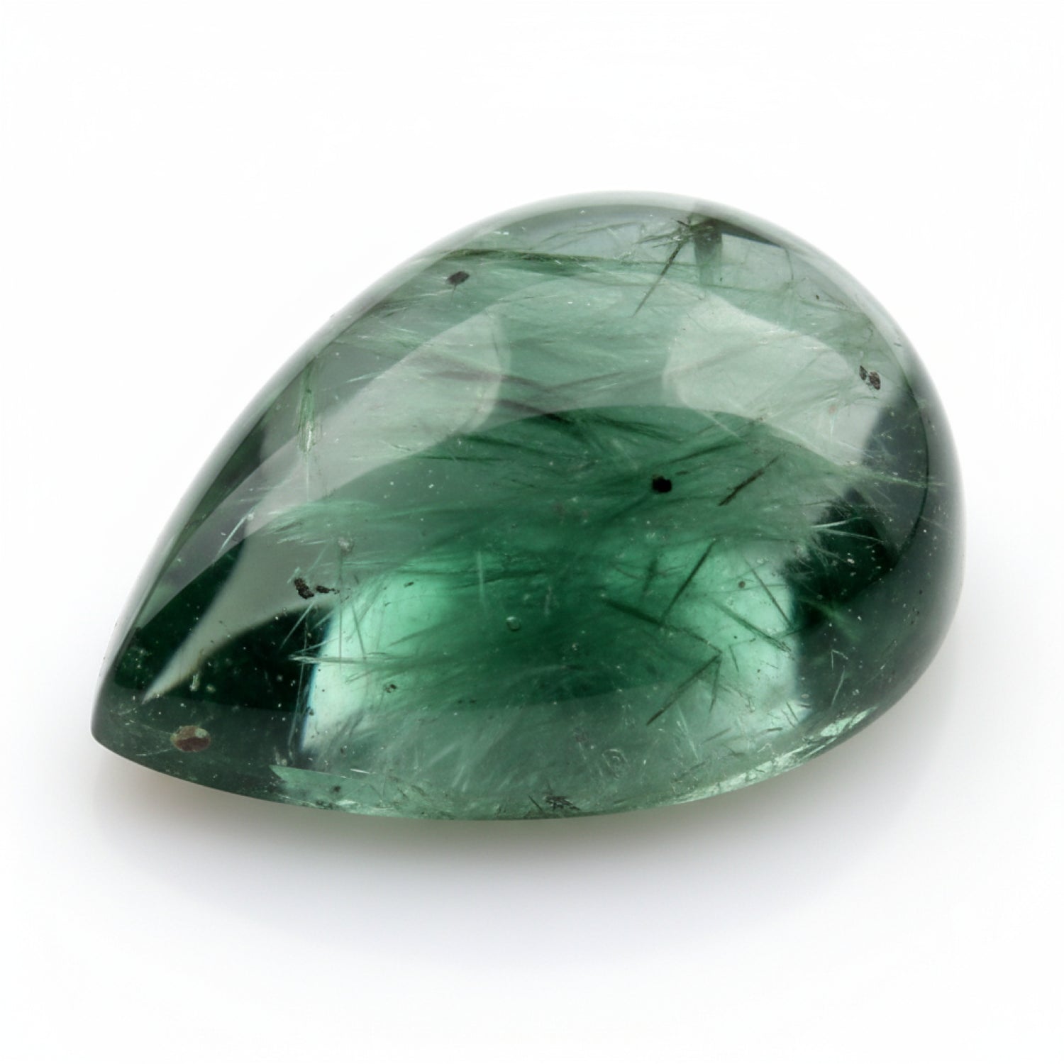 Green Tourmaline 1PC Medium 8x10 MM Pear Cabochon Green Sparkling semi Precious Gems