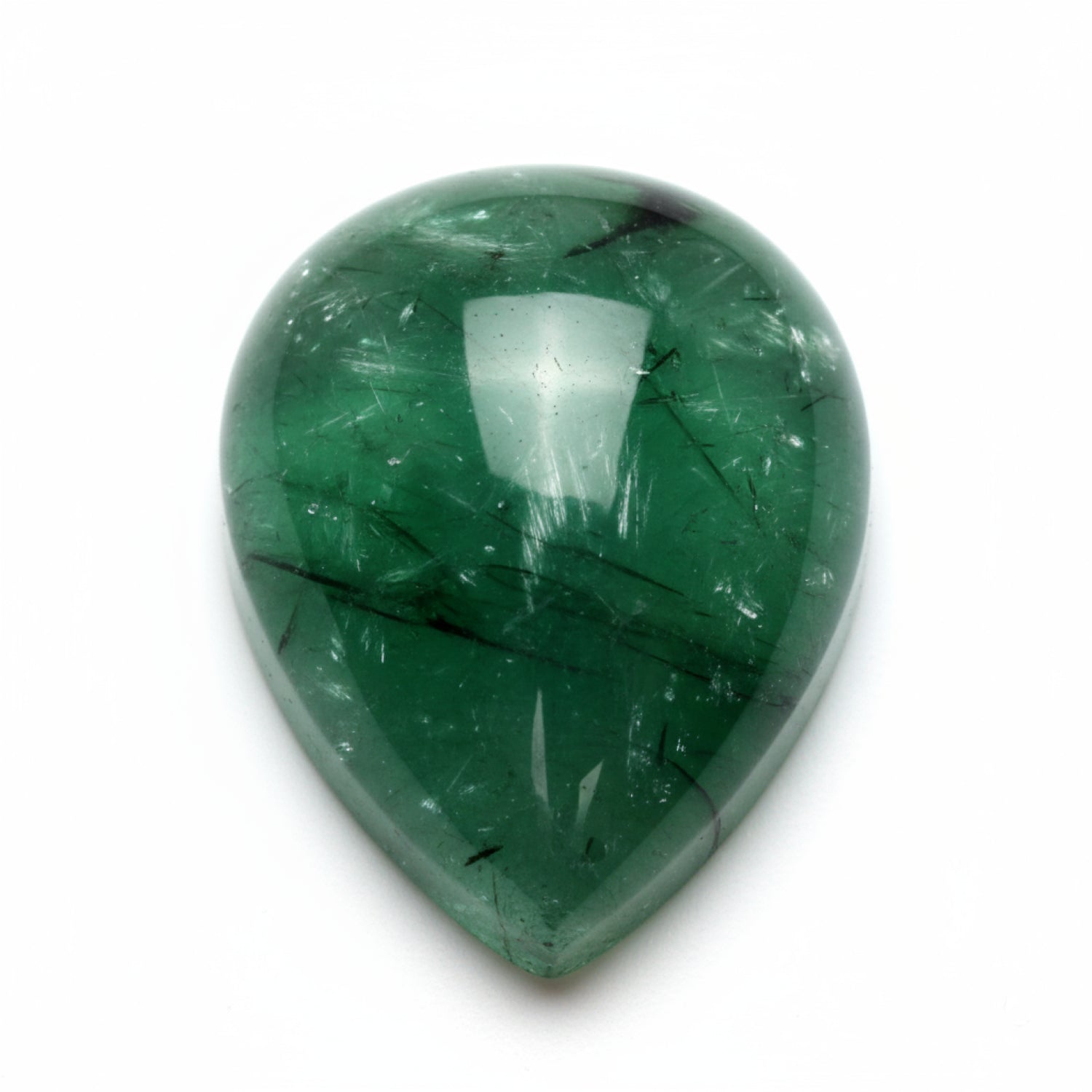 Green Tourmaline 1PC Large 9x11 MM Pear Cabochon Green Polished semi Precious Loose Gems