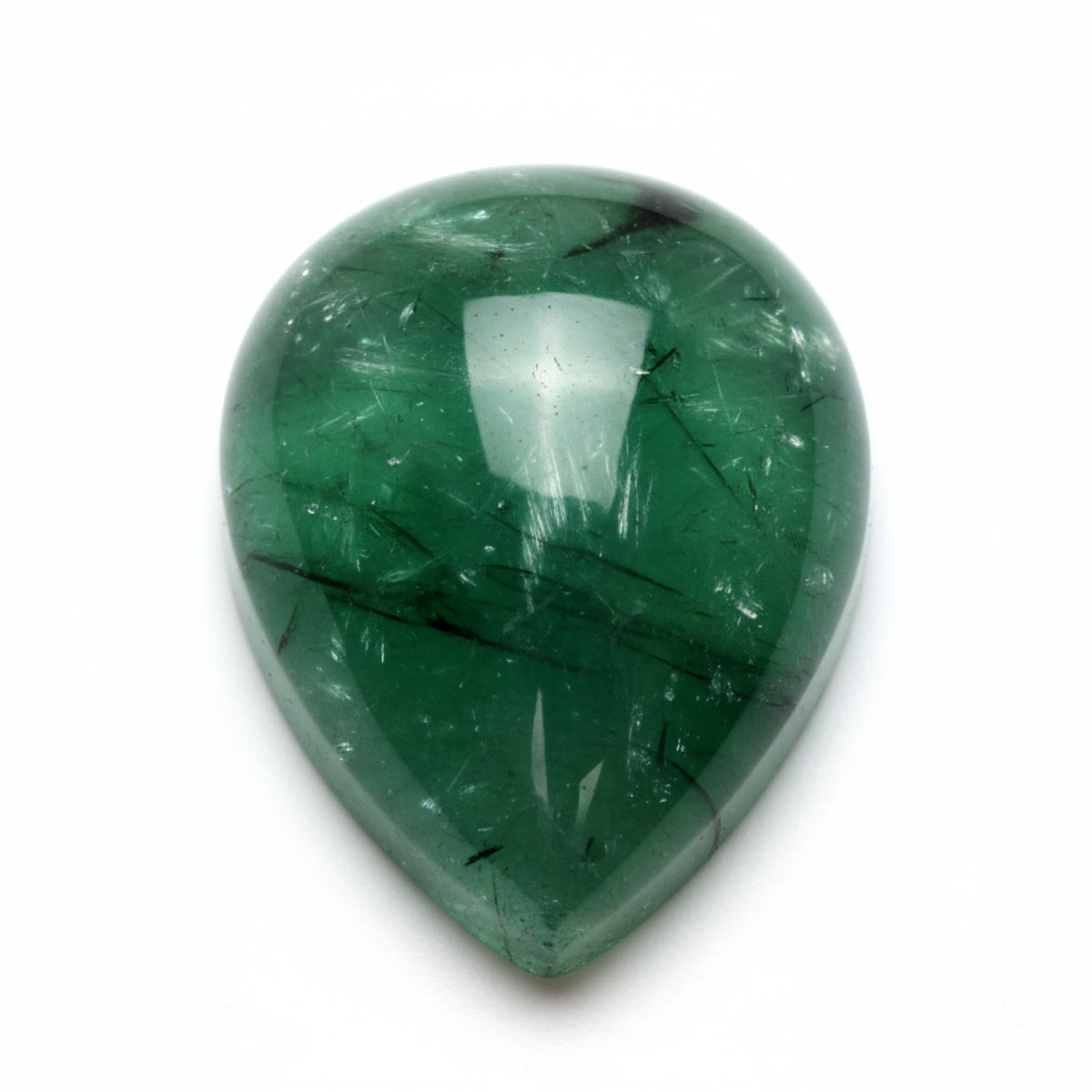 Green Tourmaline 1PC Large 9x11 MM Pear Cabochon Green Polished semi Precious Loose Gems