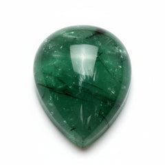 Green Tourmaline 1PC Large 9x11 MM Pear Cabochon Green Polished semi Precious Loose Gems