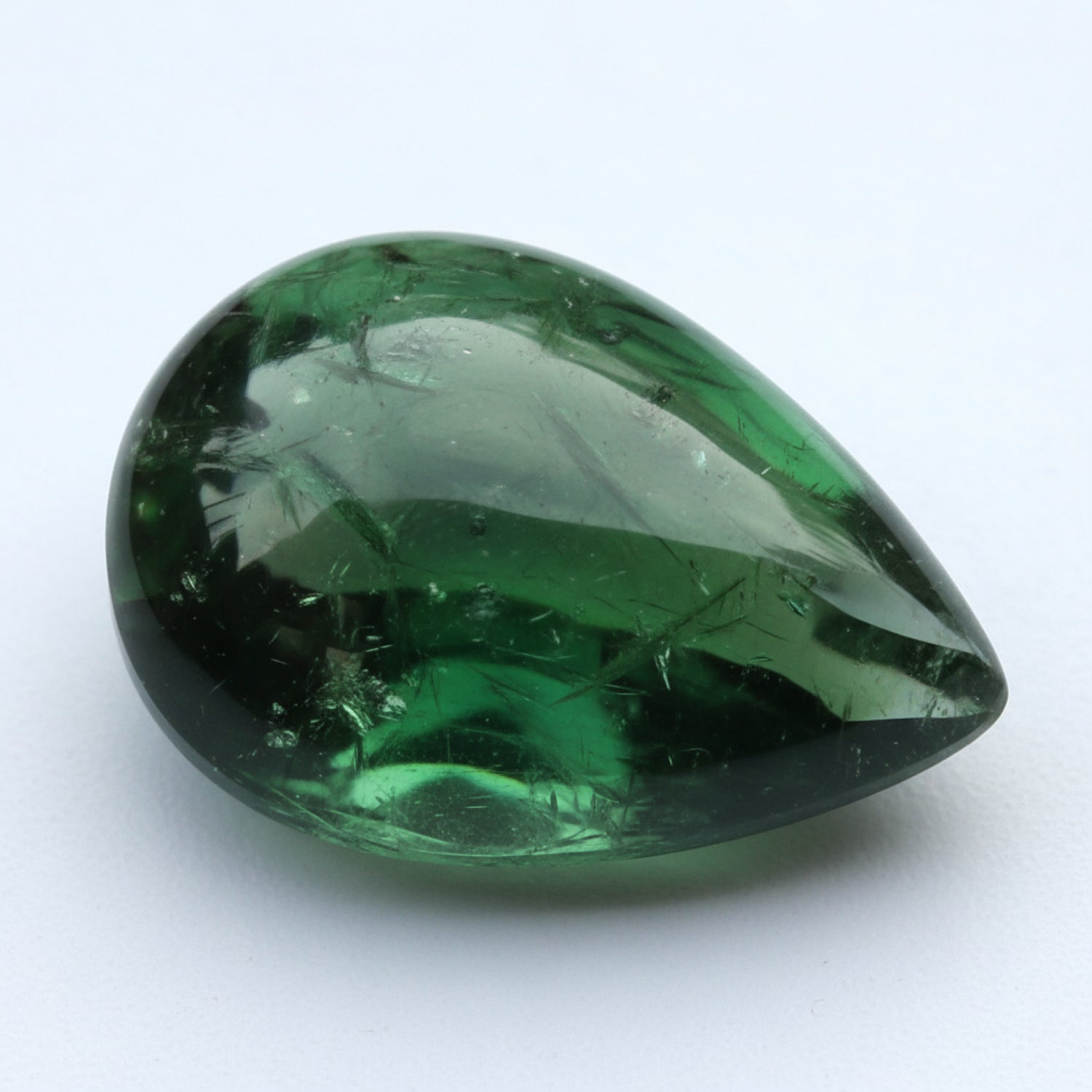 Green Tourmaline 1PC Large 9x11 MM Pear Cabochon Green Polished semi Precious Loose Gems