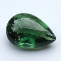 Green Tourmaline 1PC Large 9x11 MM Pear Cabochon Green Polished semi Precious Loose Gems