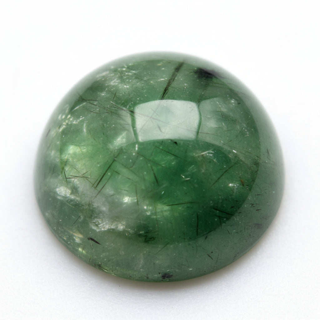 Green Tourmaline 1PC Large 10x10 MM Round Cabochon Green Pure semi Precious Loose Gemstones