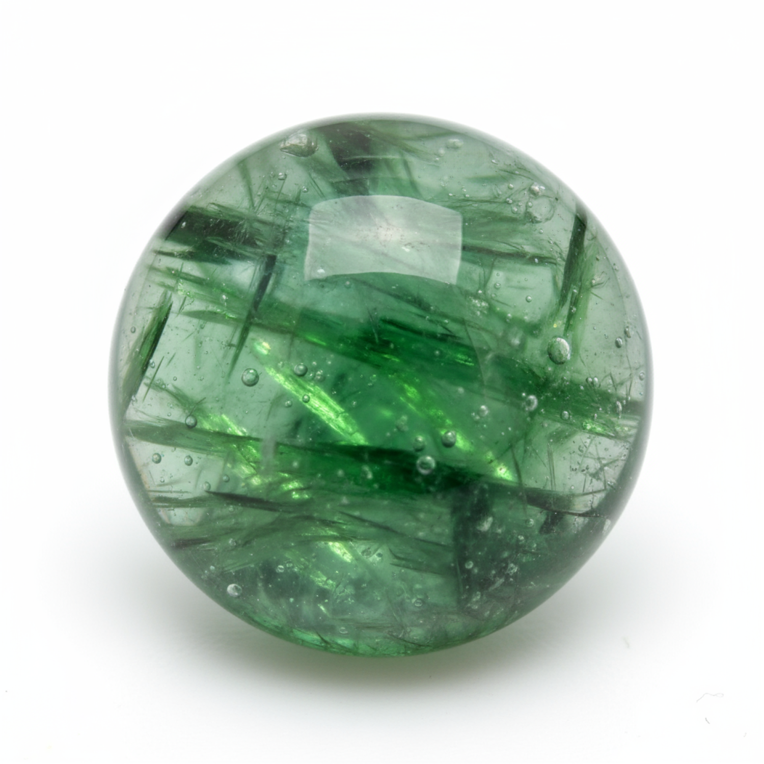 Green Tourmaline 1PC Large 10x10 MM Round Cabochon Green Pure semi Precious Loose Gemstones Sekundär produktbild