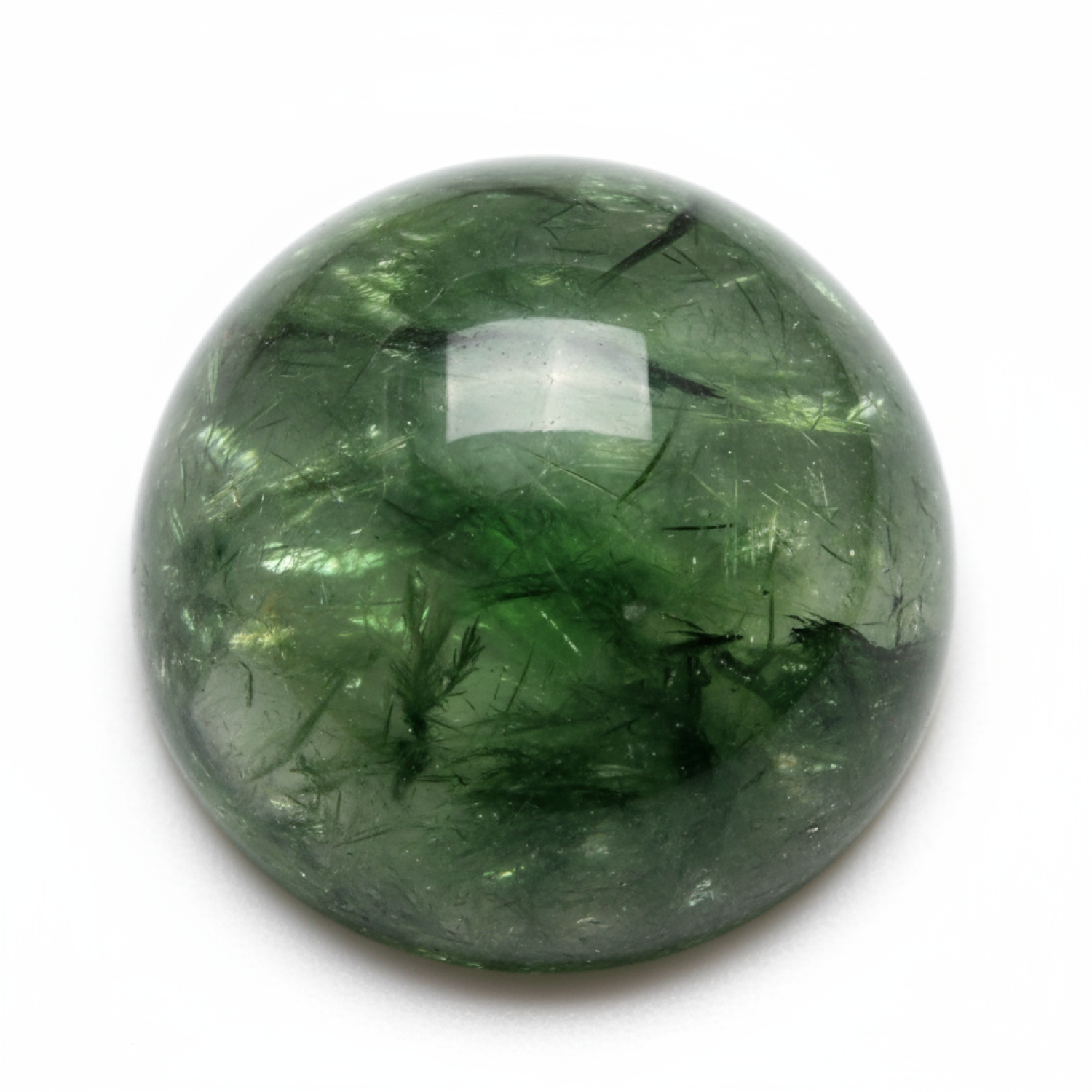 Green Tourmaline 1PC Large 11x11 MM Round Cabochon Green Fiery semi Precious Semi Precious Gemstone Immagine principale del prodotto