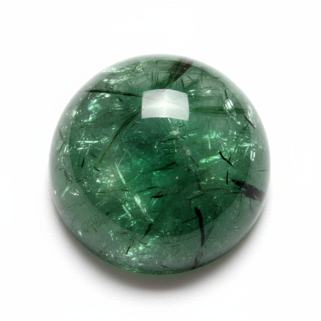 Green Tourmaline 1PC Tiny 6x6 MM Round Cabochon Green High-Quality semi Precious Precious Gemstone