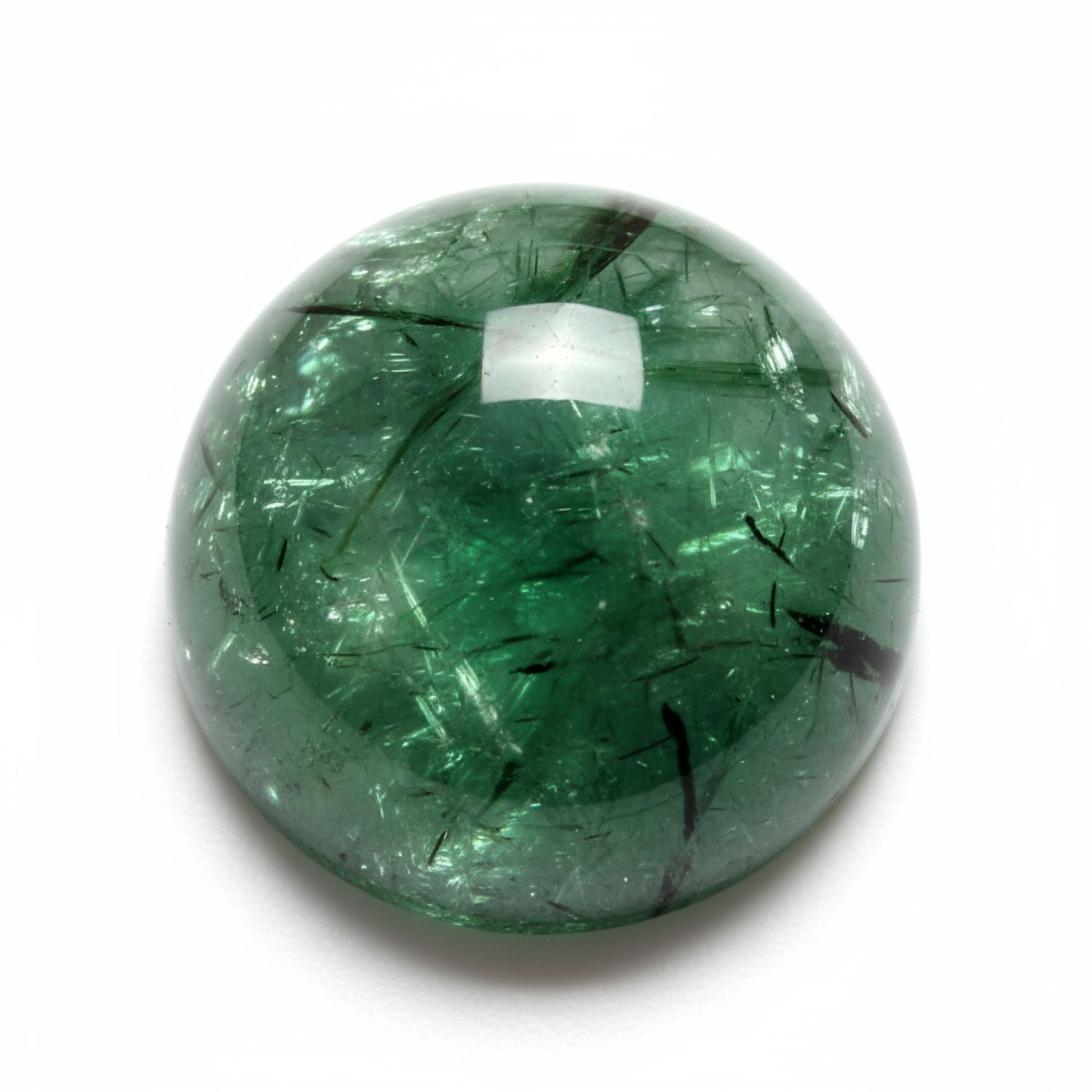 Green Tourmaline 1PC Small 7x7 MM Round Cabochon Green Natural semi Precious Gems メイン画像