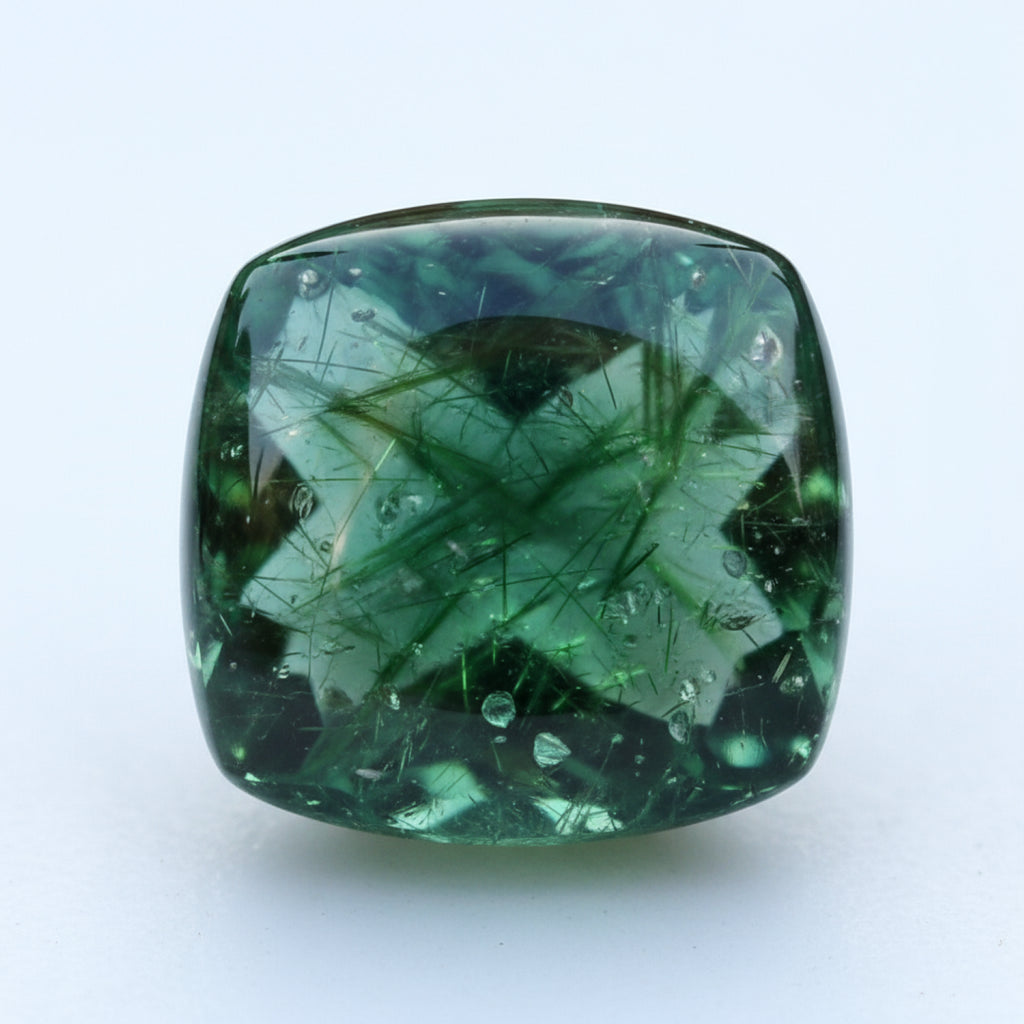 Green Tourmaline 10PC Tiny 3x3 MM Square Cabochon Green Polished semi Precious Loose Gems
