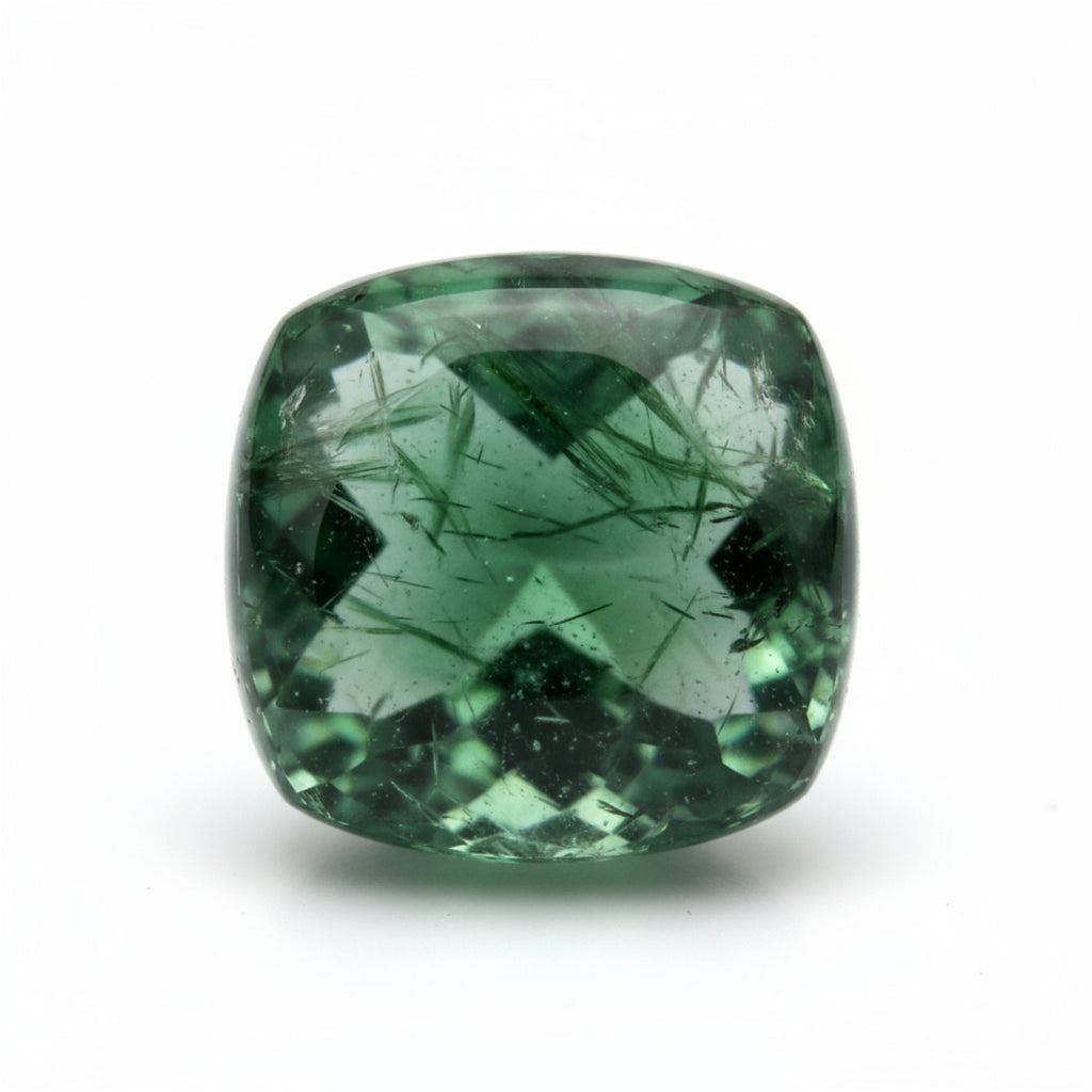 Green Tourmaline 10PC Tiny 5x5 MM Square Cabochon Green Luster semi Precious Loose Gemstones