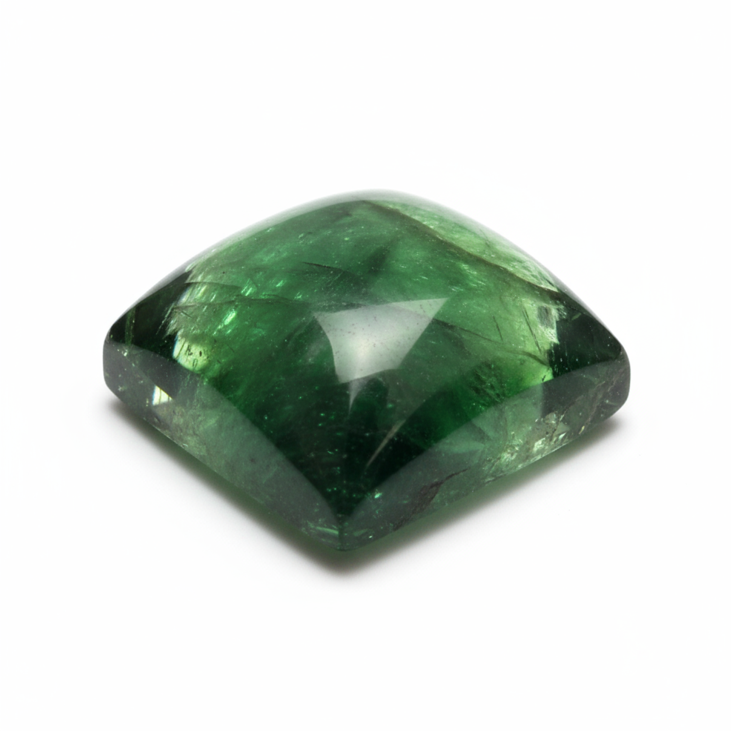 Green Tourmaline 1PC Tiny 6x6 MM Square Cabochon Green Lustrous semi Precious Semi Precious Gemstone Secundaire afbeelding