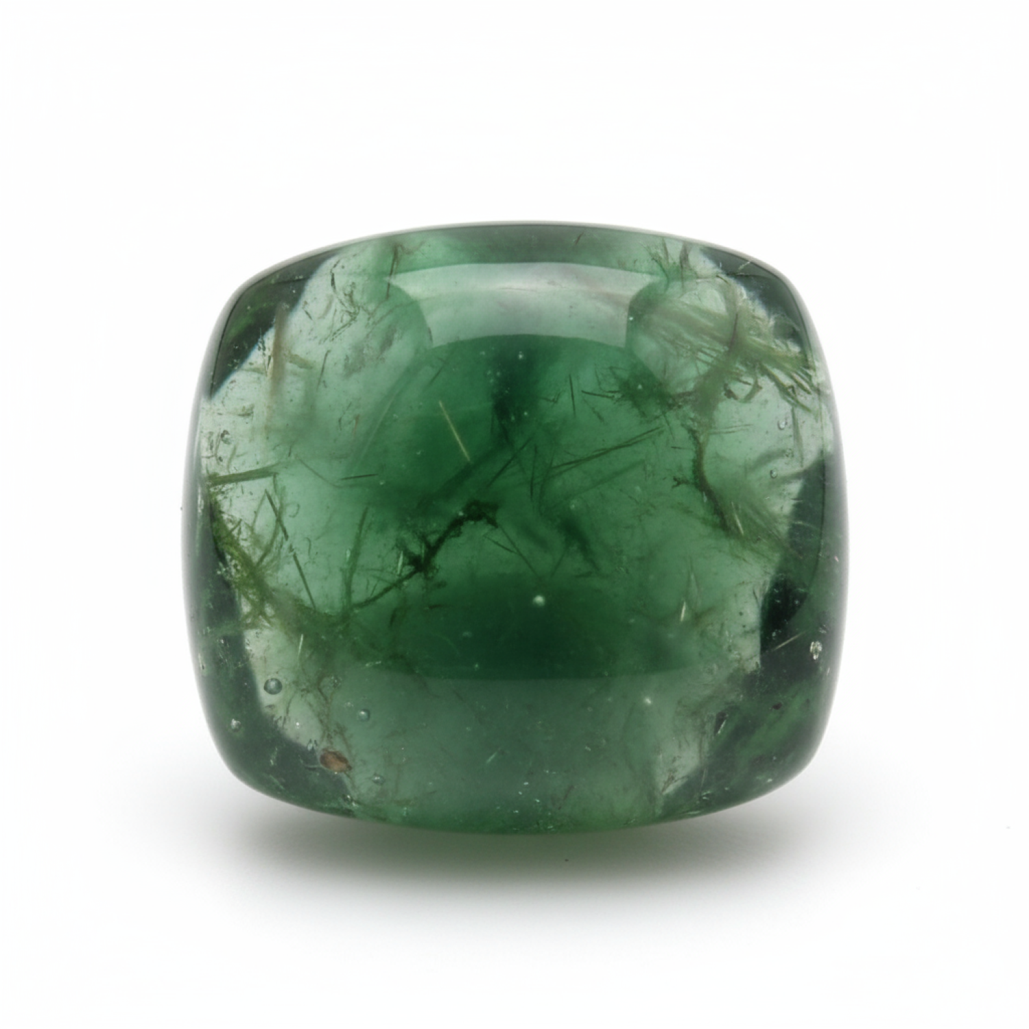Green Tourmaline 1PC Small 7x7 MM Square Cabochon Green Shine semi Precious Precious Gemstone Hoofdafbeelding