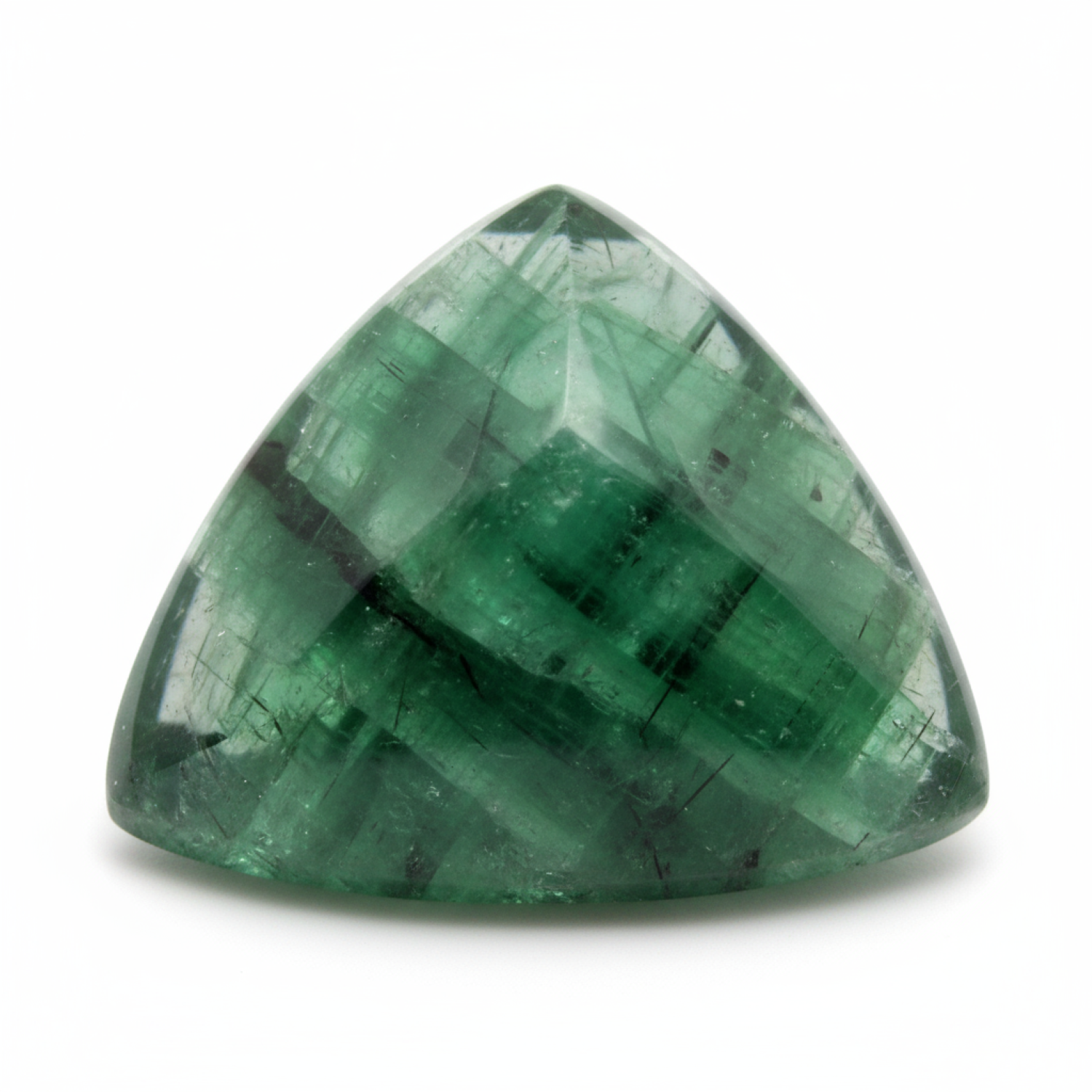 Green Tourmaline 1PC Large 10x10 MM Triangle Cabochon Green Luster semi Precious Precious Gemstone Hoofdafbeelding