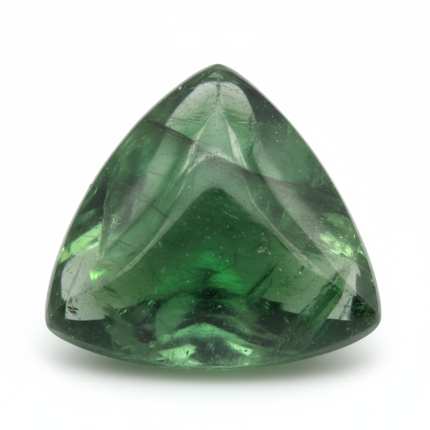Green Tourmaline 1PC Large 11x11 MM Triangle Cabochon Green Lustrous semi Precious Gems