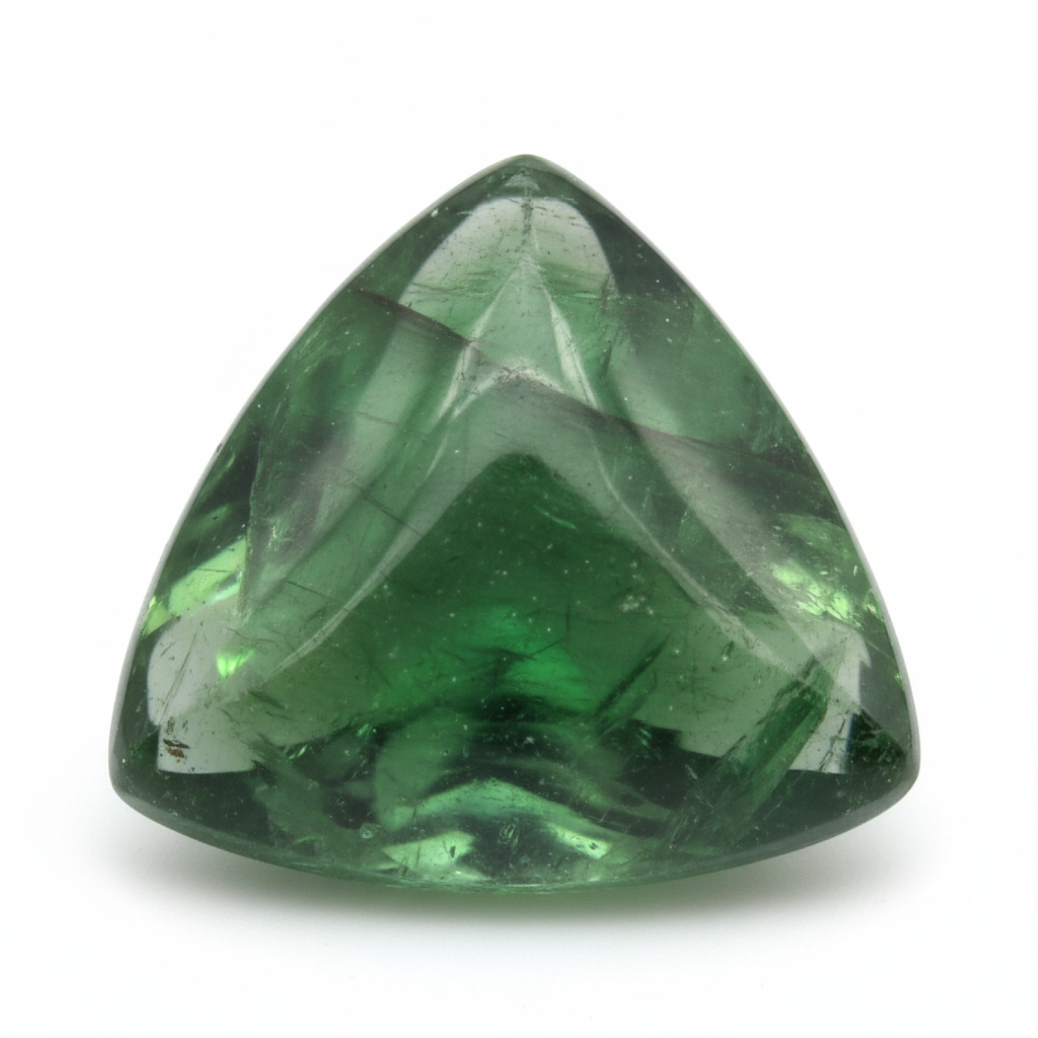 Green Tourmaline 1PC Large 11x11 MM Triangle Cabochon Green Lustrous semi Precious Gems Hoofdafbeelding