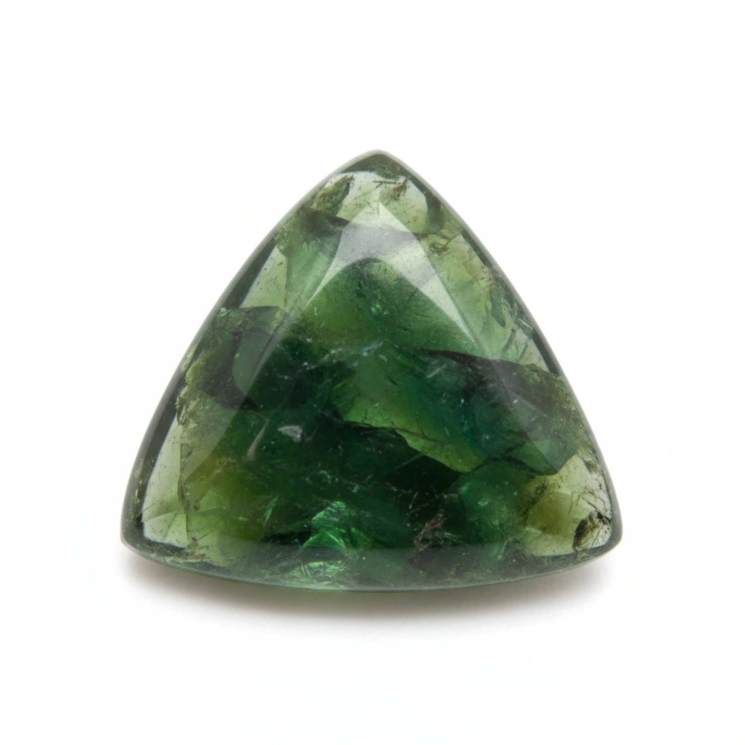 Grüner Turmalin, 10 Stück, winzige 5 x 5 mm, dreieckiger Cabochon, grün, feurig, Halbedelsteine Zweitbild