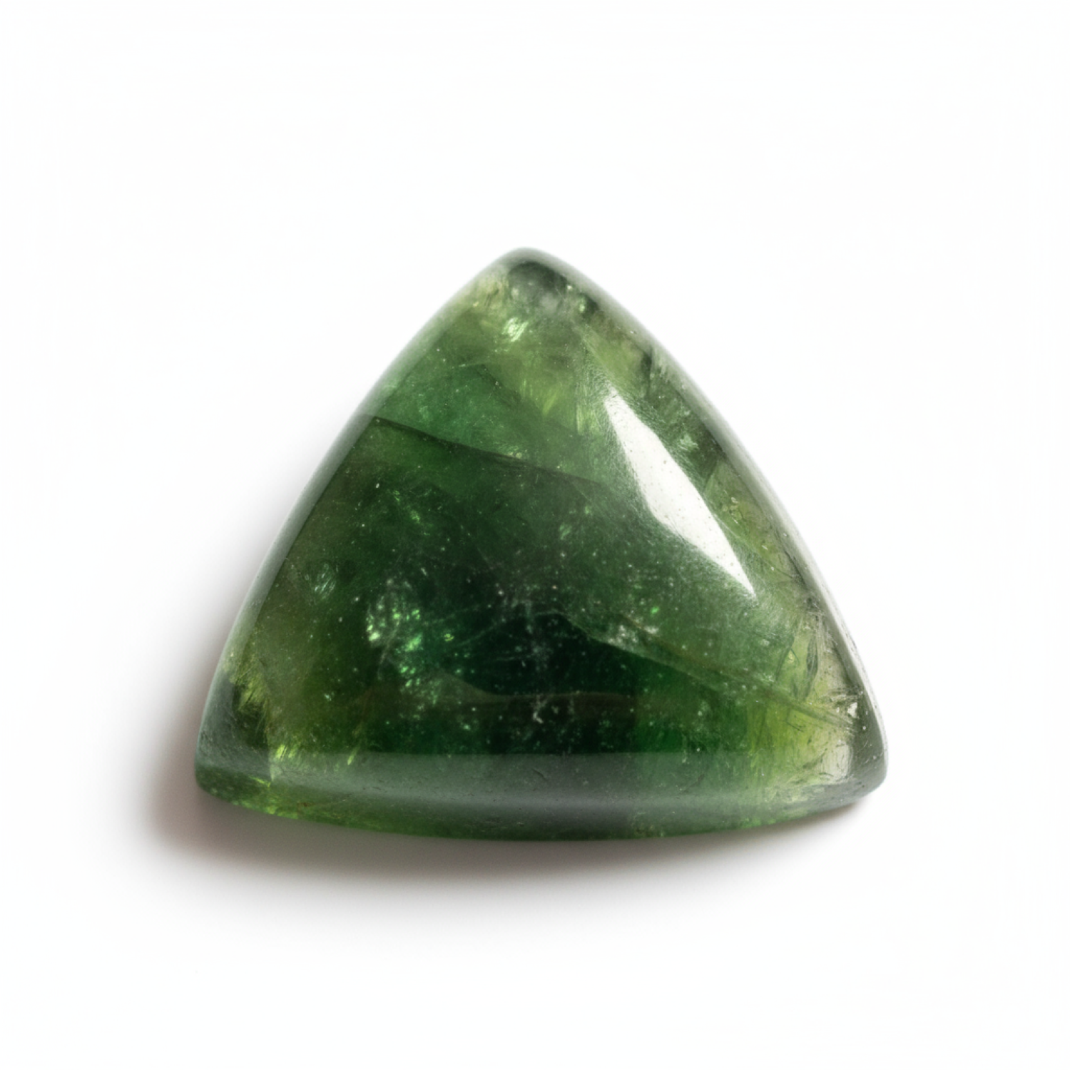 Green Tourmaline 1PC Tiny 6x6 MM Triangle Cabochon Green Brilliant semi Precious Loose Gems メイン画像