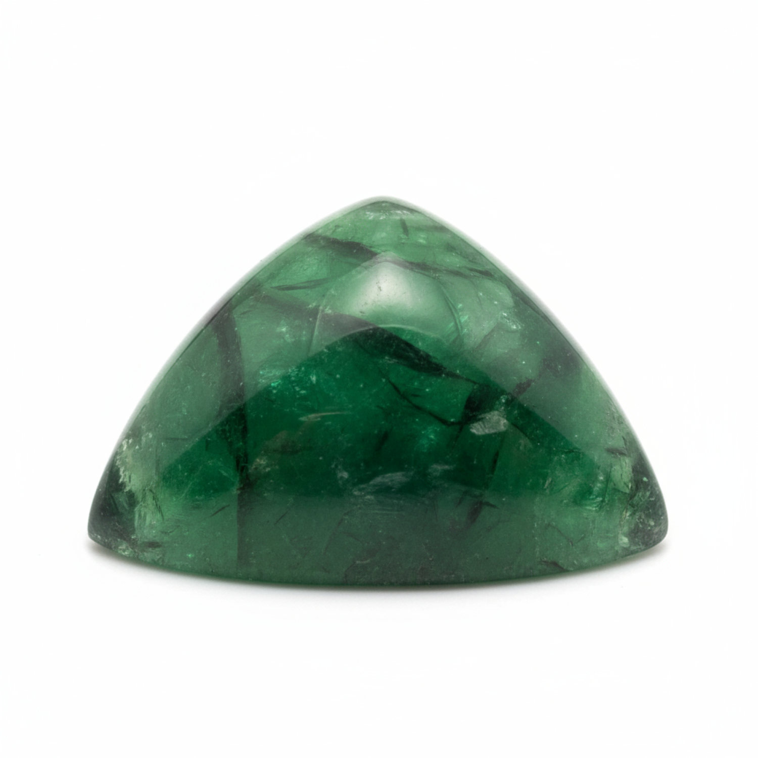 Green Tourmaline 1PC Small 7x7 MM Triangle Cabochon Green Sparkling semi Precious Loose Gemstone Hoofdafbeelding
