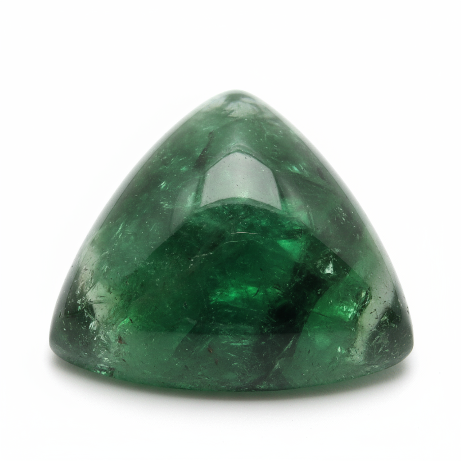 Green Tourmaline 1PC Small 7x7 MM Triangle Cabochon Green Sparkling semi Precious Loose Gemstone Secundaire afbeelding