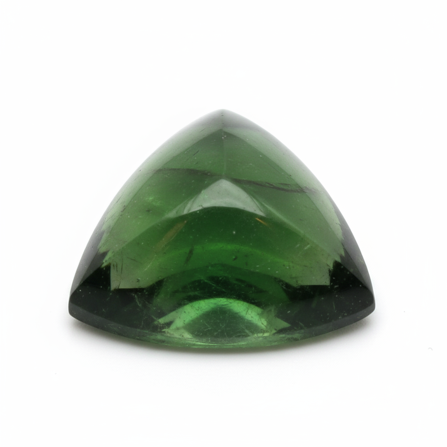 Green Tourmaline 1PC Small 8x8 MM Triangle Cabochon Green Polished semi Precious Loose Gemstones Hoofdafbeelding