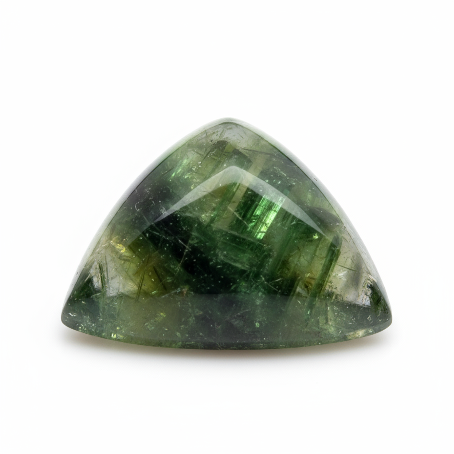 Green Tourmaline 1PC Small 8x8 MM Triangle Cabochon Green Polished semi Precious Loose Gemstones Secundaire afbeelding