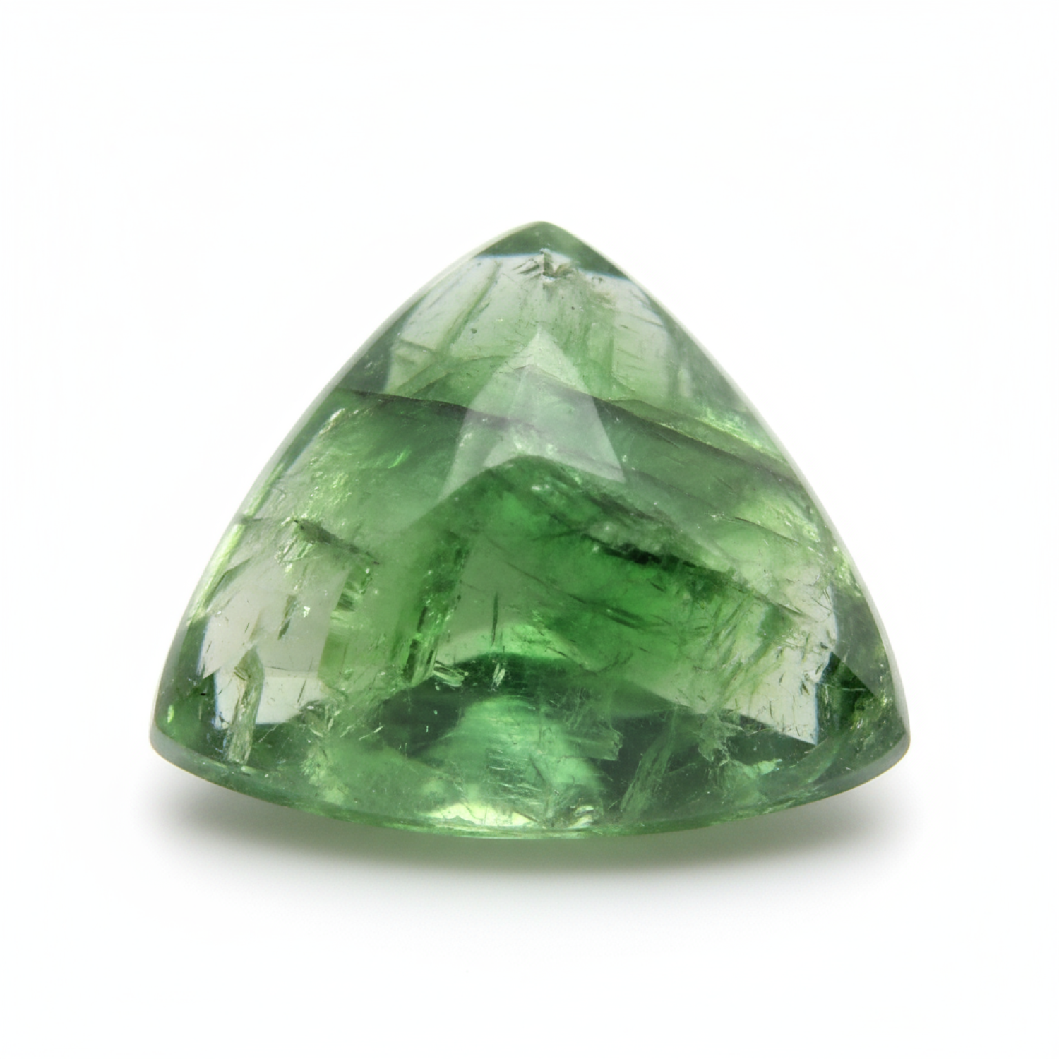 Green Tourmaline 1PC Medium 9x9 MM Triangle Cabochon Green Splendid semi Precious Semi Precious Gemstone Hoofdafbeelding