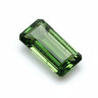 Green Tourmaline 1PC Tiny 3x6 MM Baguette Faceted Green Lustrous Semi Precious Loose Gemstone