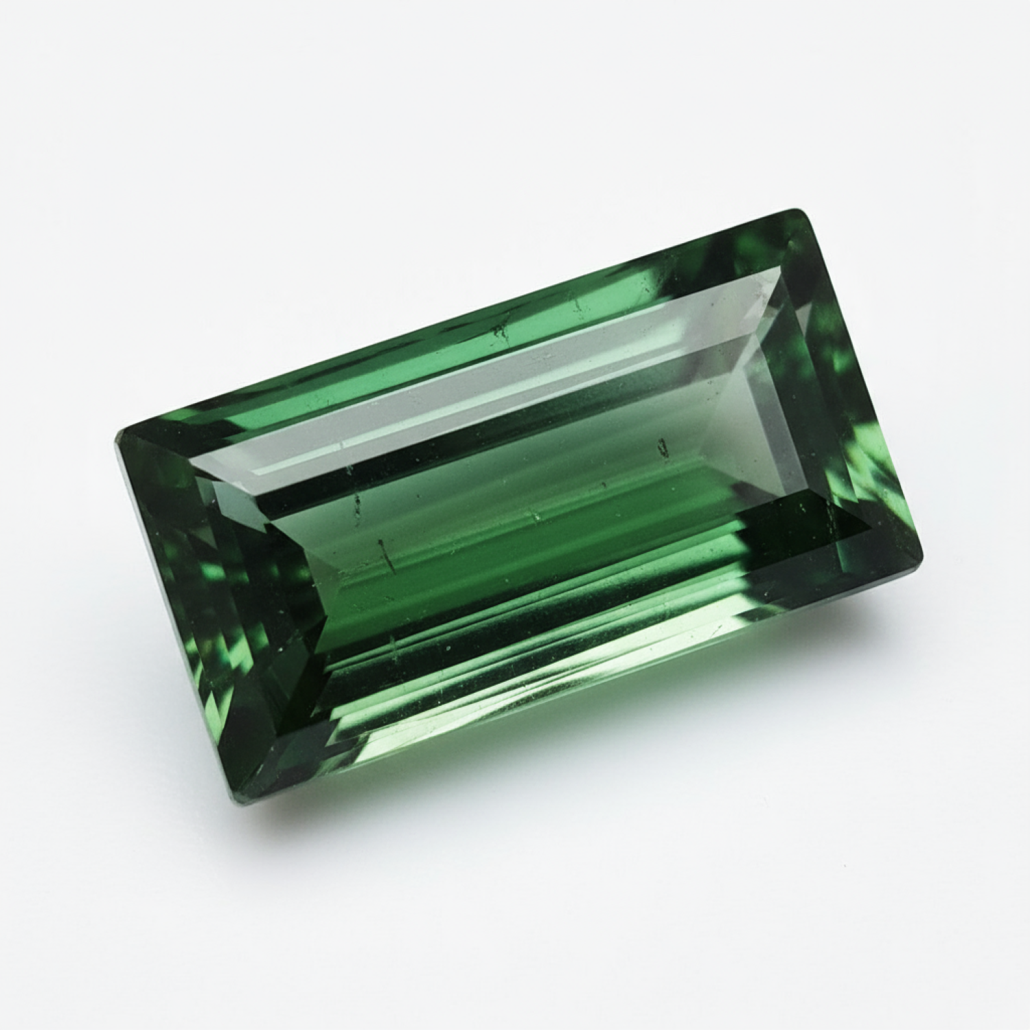 Green Tourmaline 1PC Tiny 4x8 MM Baguette Faceted Green Shine Semi Precious Loose Gemstones Image secondaire du produit