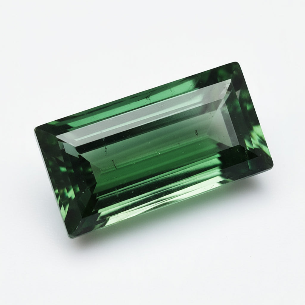 Green Tourmaline 1PC Tiny 4x8 MM Baguette Faceted Green Shine Semi Precious Loose Gemstones