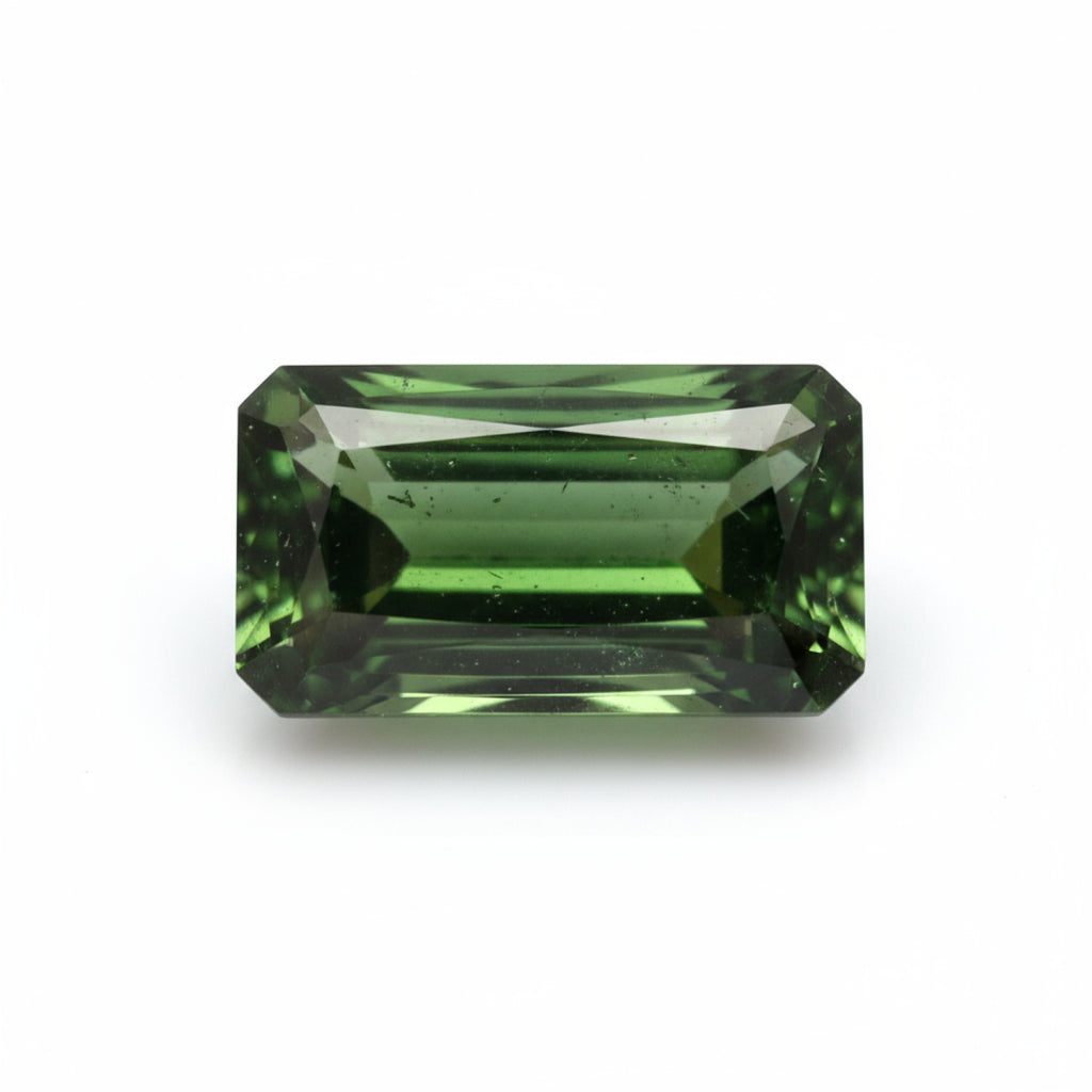 Green Tourmaline 1PC Medium 7x14 MM Baguette Faceted Green Natural Semi Precious Loose Gemstone