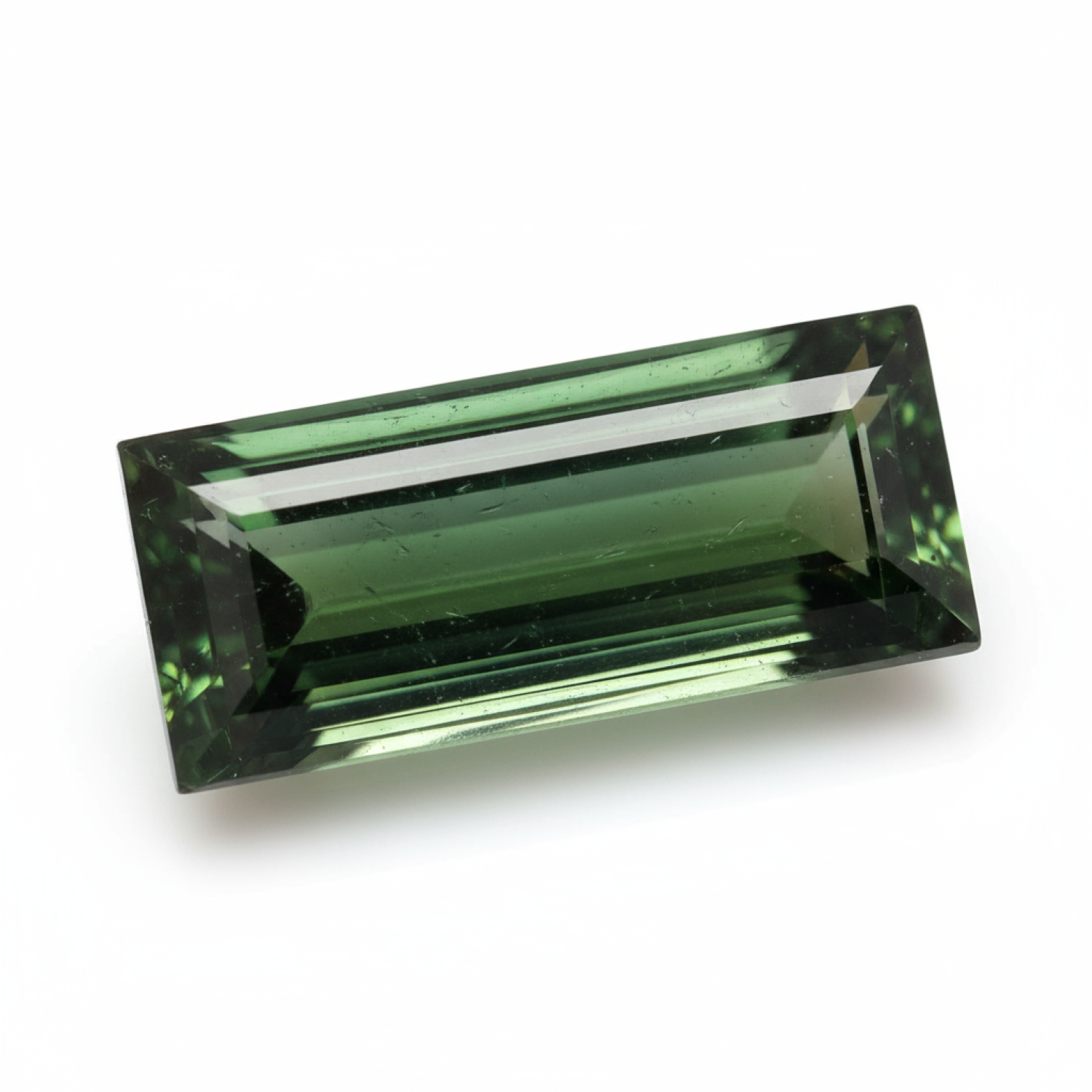 Green Tourmaline 1PC Large 8x16 MM Baguette Faceted Green Genuine Semi Precious Loose Gemstones Hoofdafbeelding