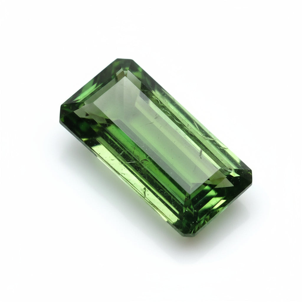 Green Tourmaline 1PC Large 8x16 MM Baguette Faceted Green Genuine Semi Precious Loose Gemstones