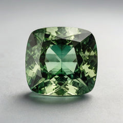 Green Tourmaline 1PC Large 10x10 MM Cushion Faceted Green Shine Semi Precious Loose Gemstones