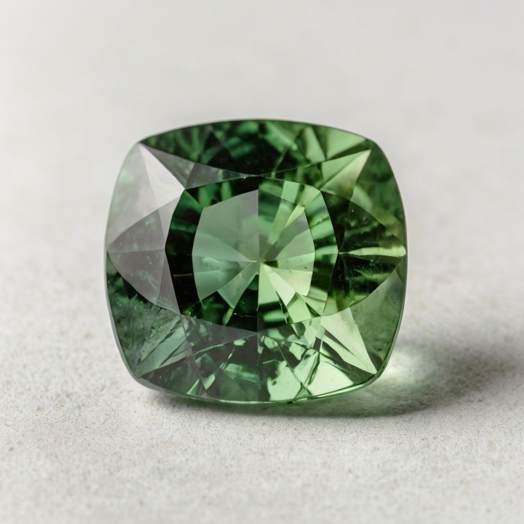 Green Tourmaline 1PC Large 11x11 MM Cushion Faceted Green Fine Semi Precious Gems