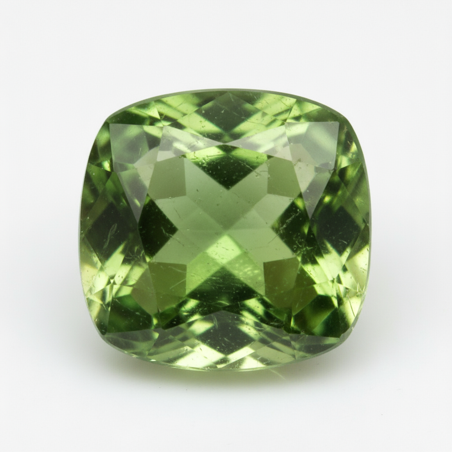 Green Tourmaline 1PC Large 12x12 MM Cushion Faceted Green High-Quality Semi Precious Loose Gems メイン画像