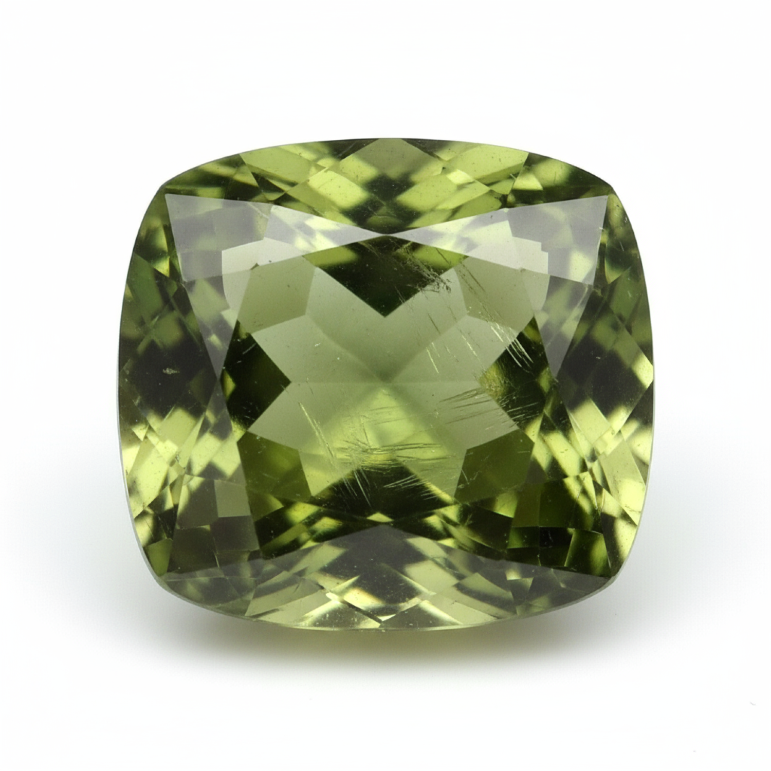 Green Tourmaline 1PC Chunky 13x13 MM Cushion Faceted Green Natural Semi Precious Loose Gemstone Main image