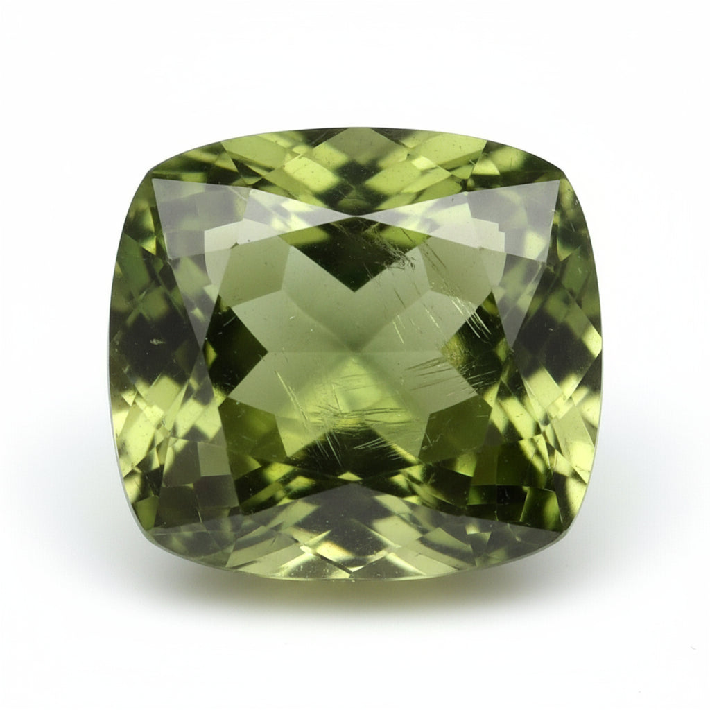 Green Tourmaline 1PC Chunky 13x13 MM Cushion Faceted Green Natural Semi Precious Loose Gemstone