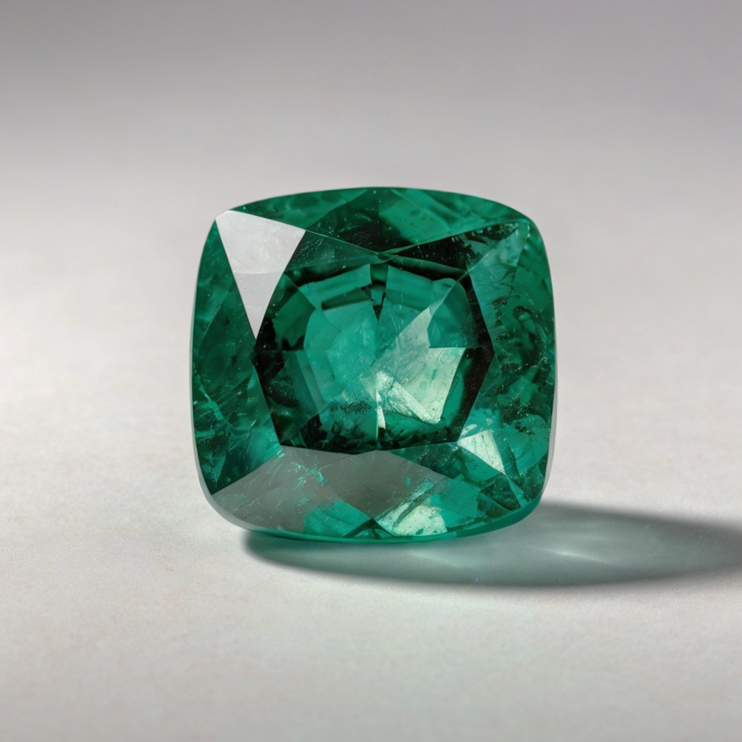 Grüner Turmalin, 1 Stück, grob, 15 x 15 mm, Kissenform, facettiert, grün, hochwertige Halbedelsteine Zweitbild