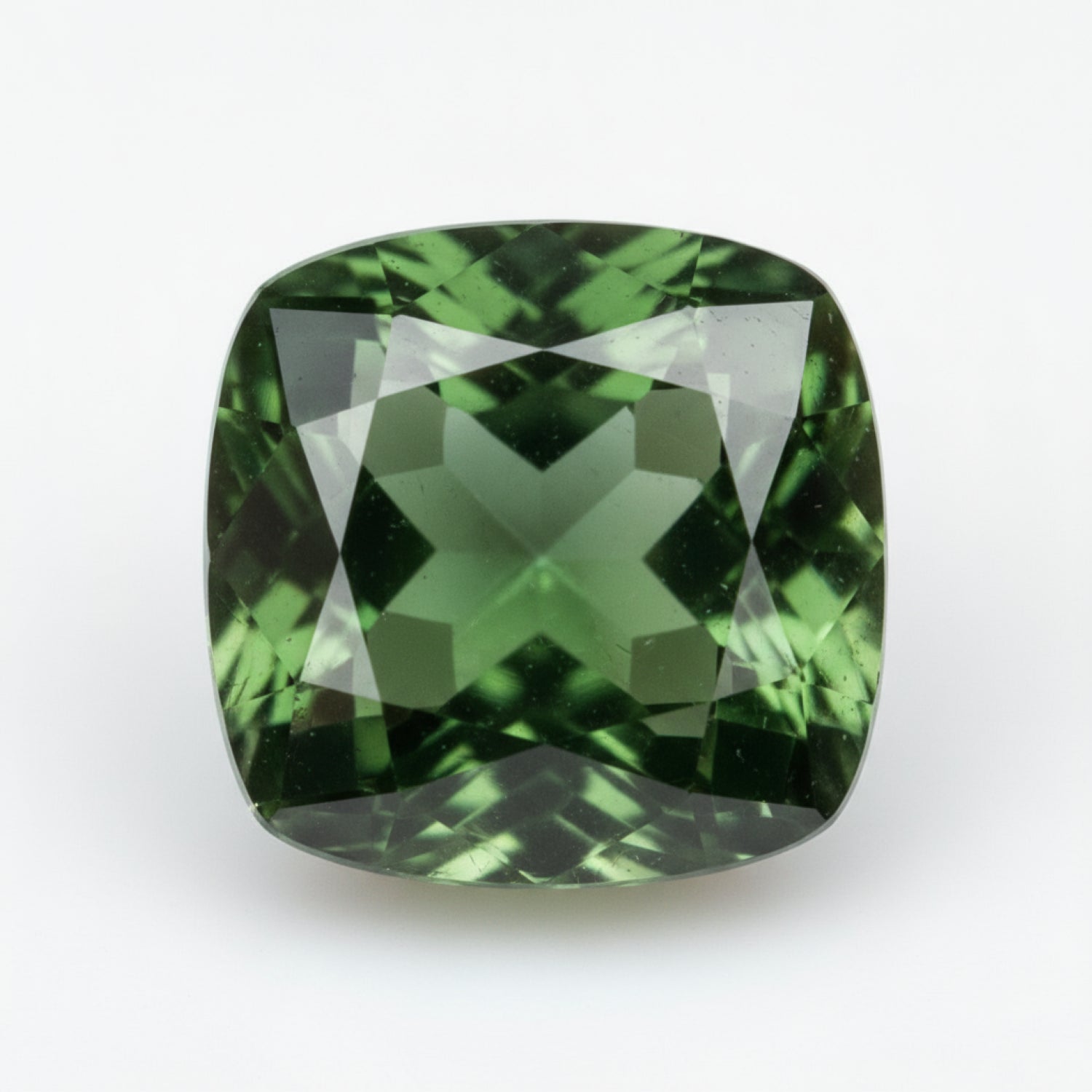 Green Tourmaline 1PC Chunky 16x16 MM Cushion Faceted Green Pure Semi Precious Loose Gems