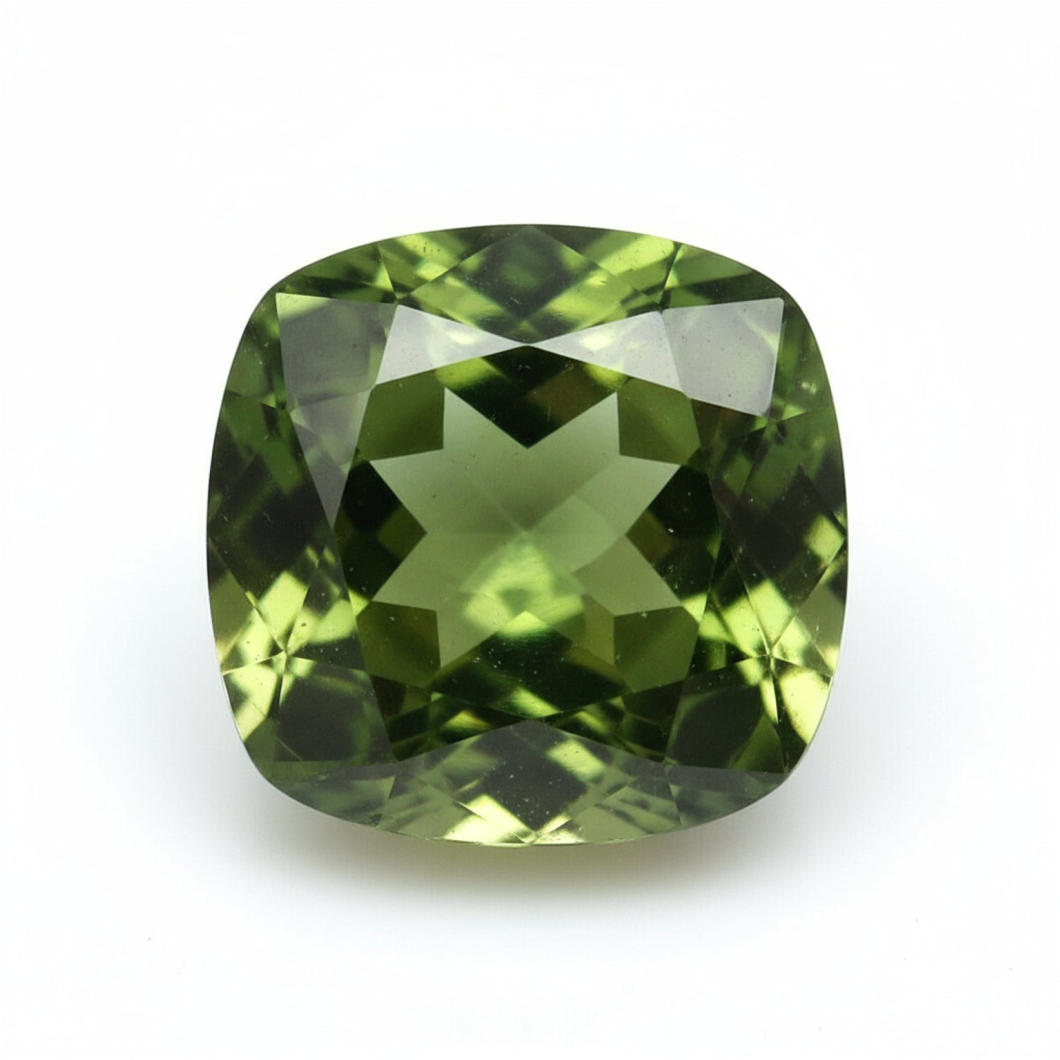 Green Tourmaline 1PC Chunky 16x16 MM Cushion Faceted Green Pure Semi Precious Loose Gems