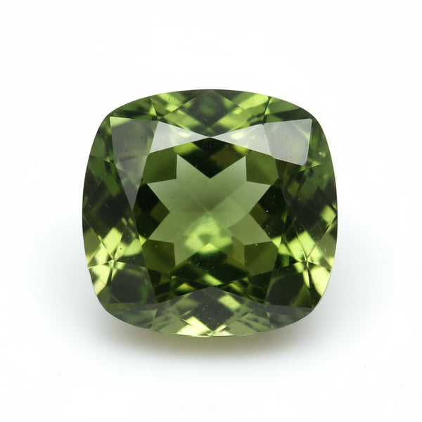 Green Tourmaline 1PC Chunky 16x16 MM Cushion Faceted Green Pure Semi Precious Loose Gems