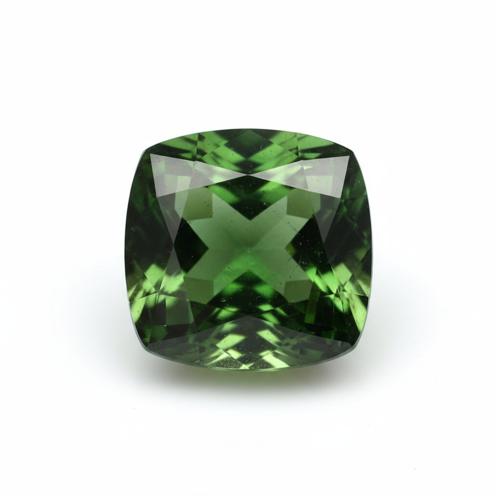 Green Tourmaline 10PC Tiny 4x4 MM Cushion Faceted Green Brilliant Semi Precious Loose Gems