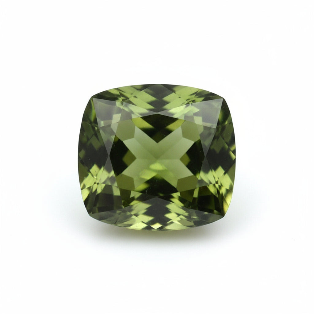 Green Tourmaline 1PC Tiny 5x5 MM Cushion Faceted Green Sparkling Semi Precious Loose Gemstone